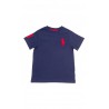 Tee-shirt bleu marine pour garçon, manche courte avec avec imprimé grand poney rouge, Polo Ralph Lauren