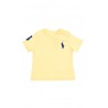 Tee-shirt jaune pour bébé, manche courte avec grand imprimé poney bleu marine, Polo Ralph Lauren