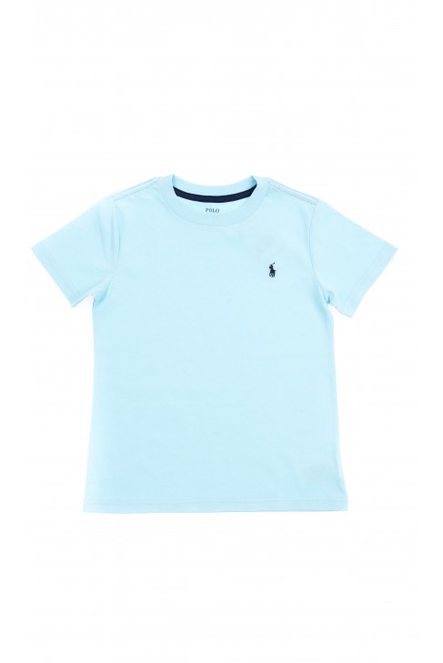 Turkusowy t-shirt chłopięcy na krótki rękaw, Polo Ralph Lauren Turkusowy t-shirt chłopięcy na krótki rękaw, Polo Ralph Lauren