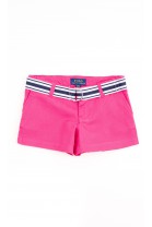 Short rose avec ceinture blanche et bleue marine, Polo Ralph Lauren
