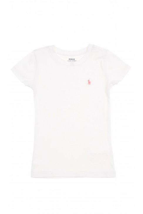 Tee shirt blanc avec manches courtes pour les filles, Polo Ralph Lauren