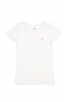 Biały t-shirt dziewczęcy na krótki rękaw, Polo Ralph Lauren