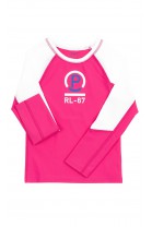 Biało-różowa koszulka dziewczęca do uprawiania sportu, Polo Ralph Lauren