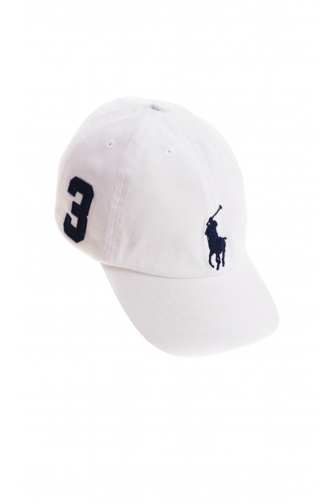 Biała czapka z daszkiem, Polo Ralph Lauren Biała czapka z daszkiem, Polo Ralph Lauren