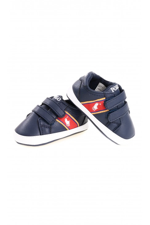 Chaussures de sport bleu marine avec fermeture velcro pour bebe, Polo Ralph Lauren