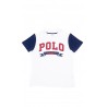 Biały t-shirt chłopięcy z przodu z napisem POLO, Polo Ralph Lauren