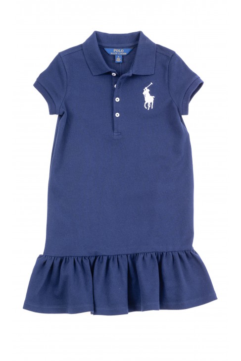 Robe bleu marine avec volant en bas, Polo Ralph Lauren