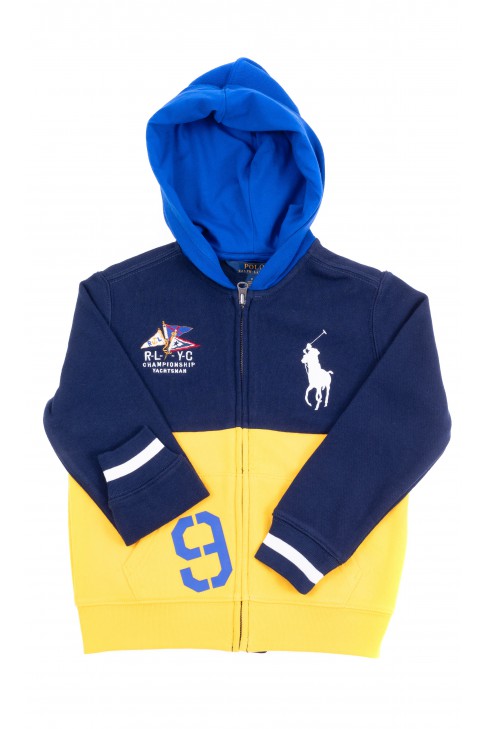 Bluza granatowo-żółta z kapturem, Polo Ralph Lauren Bluza granatowo-żółta z kapturem, Polo Ralph Lauren