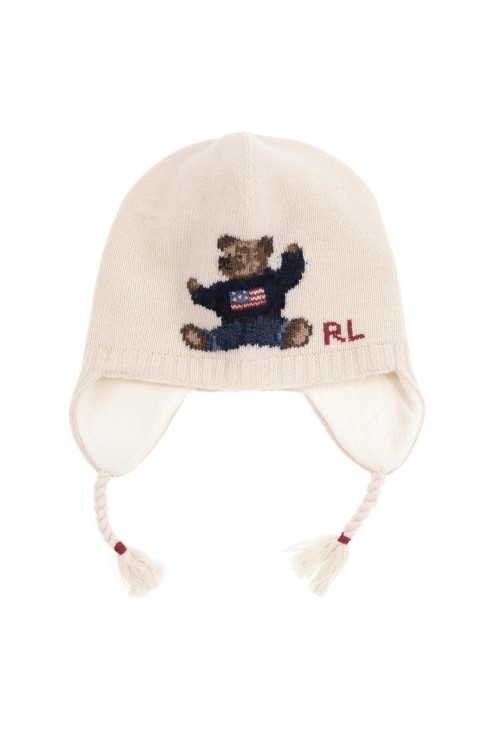 Ciepła czapka z kultowym misiem, Ralph Lauren Ciepła czapka z kultowym misiem, Ralph Lauren