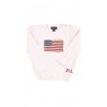 Tricot rose pour fille décoré avec un drapeau sur le devant, Polo Ralph Lauren