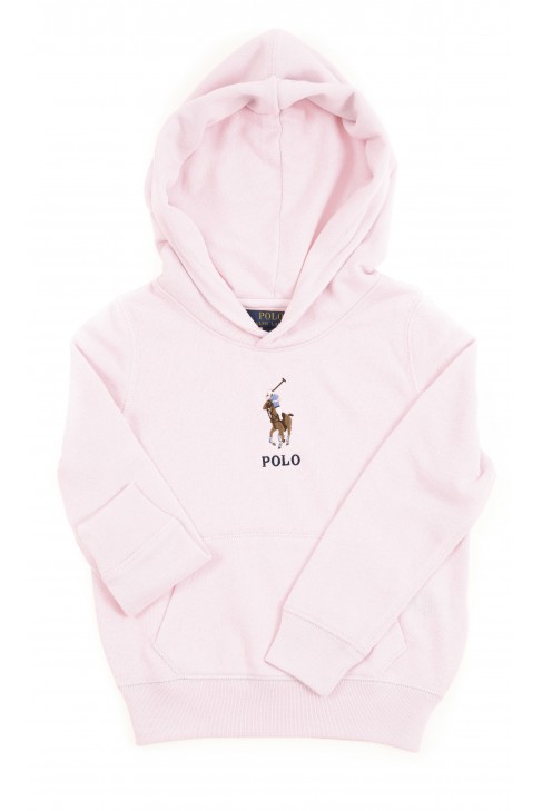 Różowa bluza dresowa z kapturem wkładana przez głowę, Polo Ralph Lauren Różowa bluza dresowa z kapturem wkładana przez głowę, Polo Ralph Lauren