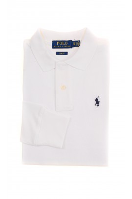 Biała koszulka polo na długi rękaw, Polo Ralph Lauren