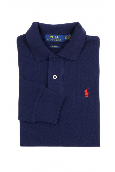 Granatowa koszulka polo na długi rękaw, Polo Ralph Lauren