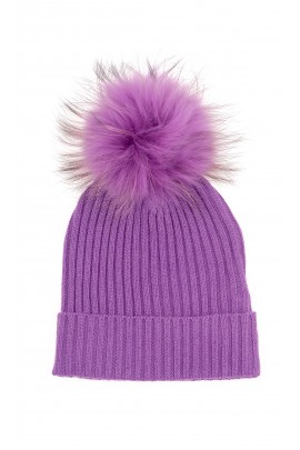 Chapeau violet pour fille, rétractable, avec pompon, ELSA        