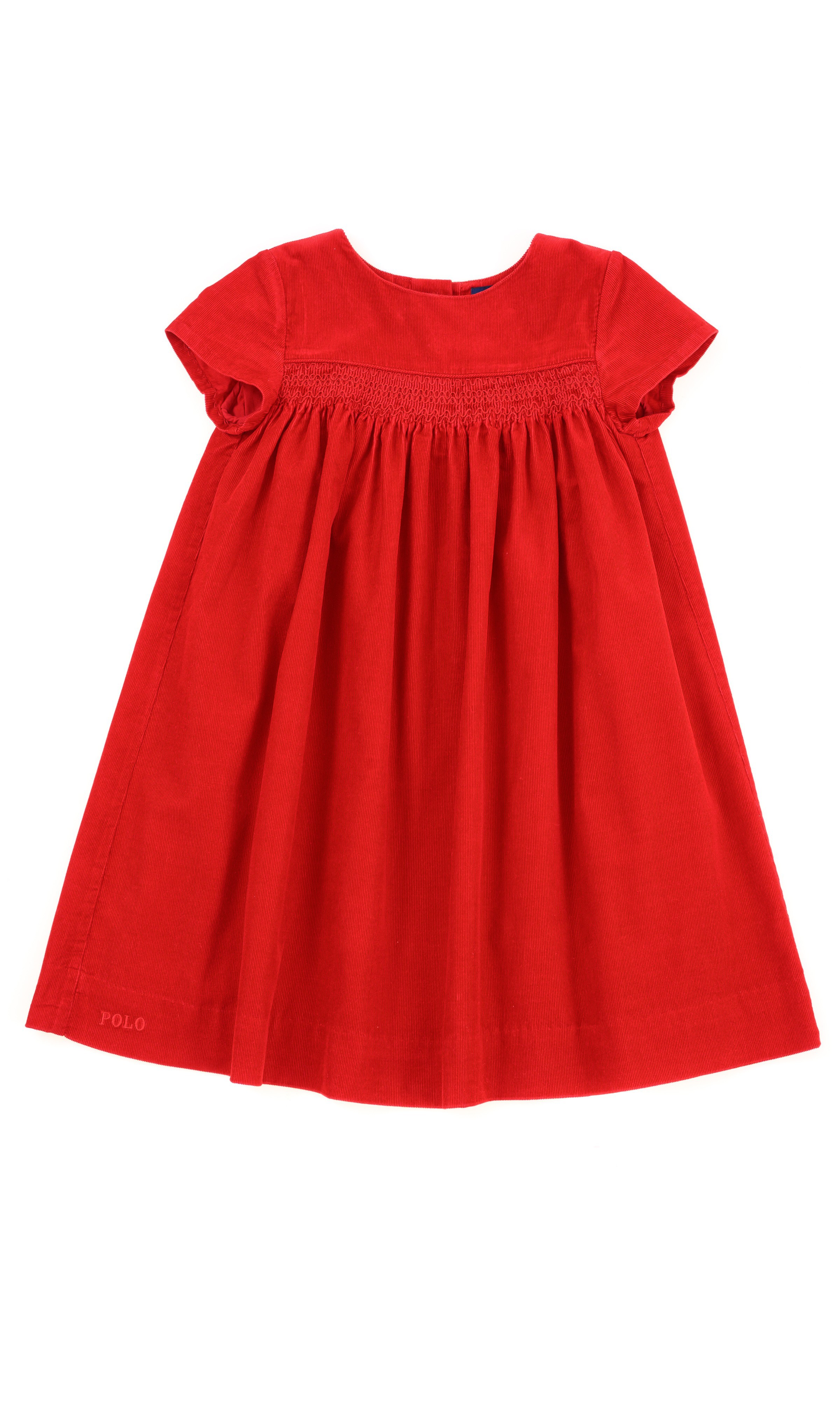 Czerwona sukienka sztruksowa na krótki rękaw, Polo Ralph Lauren -  Celebrity-Club