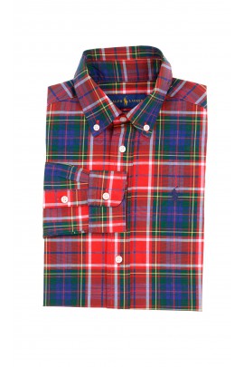 Chemise à carreaux rouges-verts pour garçons, Polo Ralph Lauren