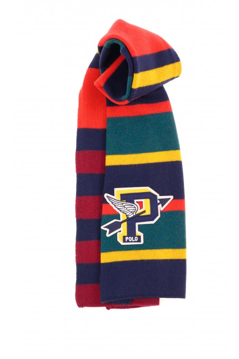 Kolorowy szal w poprzeczne pasy, Polo Ralph Lauren Kolorowy szal w poprzeczne pasy, Polo Ralph Lauren