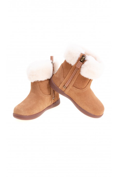 Bottines marron pour bébé, fermeture à glissière sur le côté, UGG