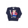 Granatowy sweter chłopięcy z kultowym misiem, Polo Ralph Lauren