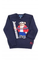 Pull pour garçons, bleu marine avec Polo Bear emblématique, Polo Ralph Lauren