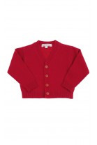 Czerwony sweter chłopięcy rozpinany z przodu, Mariella Ferrari