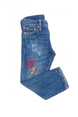 Pantalon en jeans avec un imprimé sur la jambe, Polo Ralph Lauren