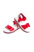 Czerwone sandały dziewczęce na jeden szeroki pasek, Tommy Hilfiger