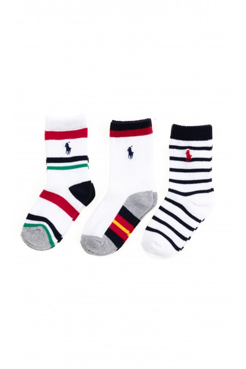 Skarpetki chłopięce w paski 3-pak, Polo Ralph Lauren Skarpetki chłopięce w paski 3-pak, Polo Ralph Lauren