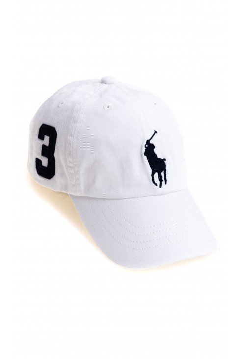 Biała czapka z daszkiem, Polo Ralph Lauren Biała czapka z daszkiem, Polo Ralph Lauren