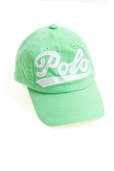 Zielona czapka z daszkiem z napisem POLO, Polo Ralph Lauren Zielona czapka z daszkiem z napisem POLO, Polo Ralph Lauren