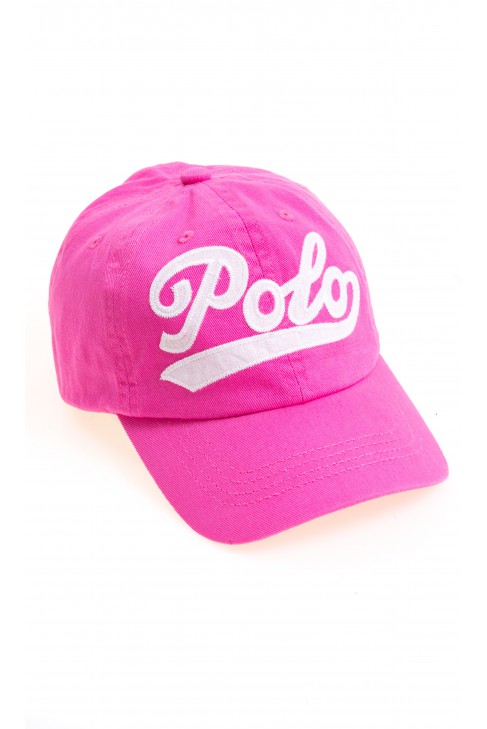 Różowa czapka z daszkiem z napisem POLO, Polo Ralph Lauren Różowa czapka z daszkiem z napisem POLO, Polo Ralph Lauren