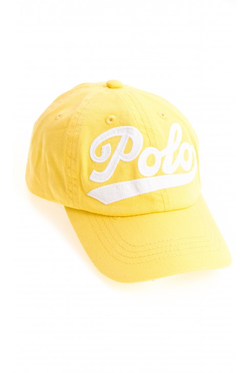 Żółta czapka z daszkiem z napisem POLO, Polo Ralph Lauren Żółta czapka z daszkiem z napisem POLO, Polo Ralph Lauren