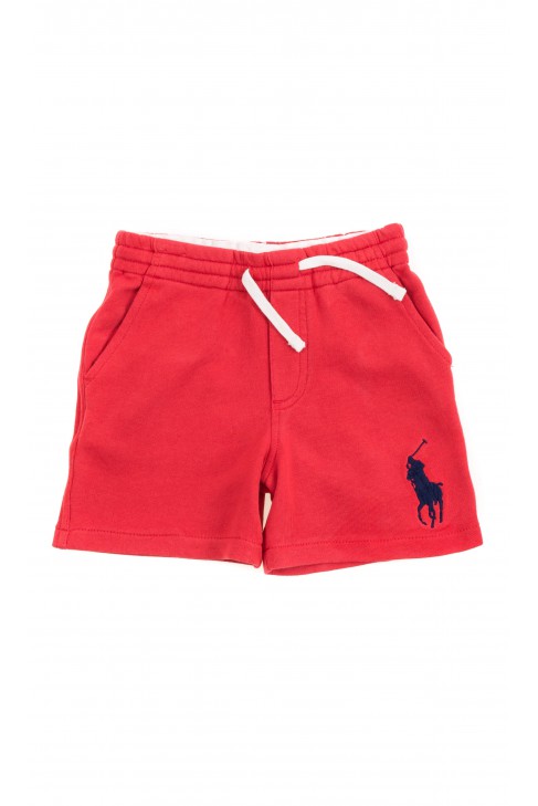 Czerwone spodenki sportowe chłopięce, Polo Ralph Lauren Czerwone spodenki sportowe chłopięce, Polo Ralph Lauren