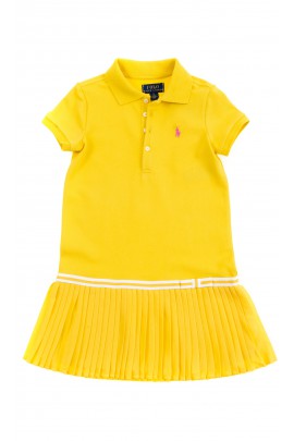 Żółta sportowa sukienka dla dziewczynki, Polo Ralph Lauren