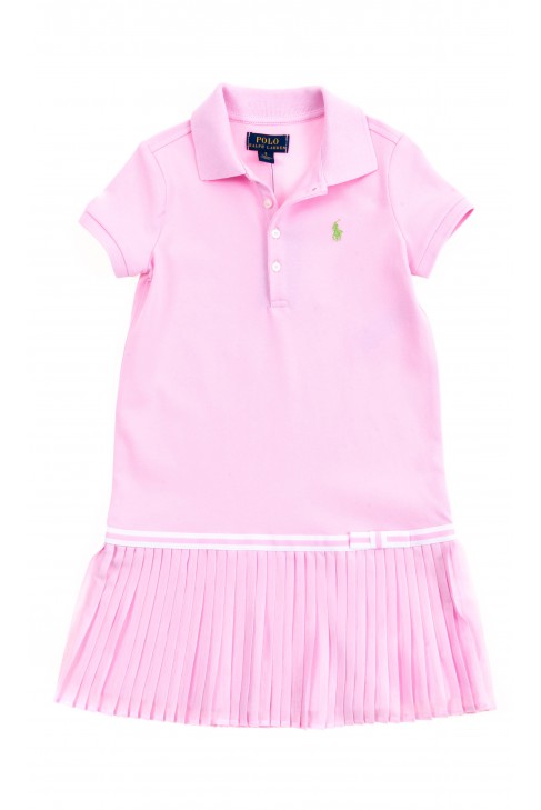 Różowa sportowa sukienka dla dziewczynki, Polo Ralph Lauren Różowa sportowa sukienka dla dziewczynki, Polo Ralph Lauren