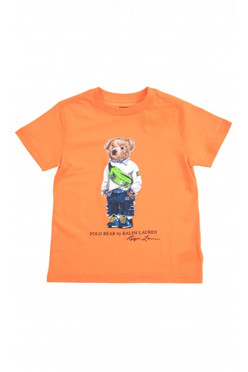 Pomarańczowy t-shirt chłopięcy na krótki rękaw, Polo Ralph Lauren Pomarańczowy t-shirt chłopięcy na krótki rękaw, Polo Ralph Lauren