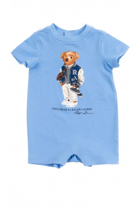 Niebieski rampers niemowlęcy z kultowym misiem, Ralph Lauren Niebieski rampers niemowlęcy z kultowym misiem, Ralph Lauren