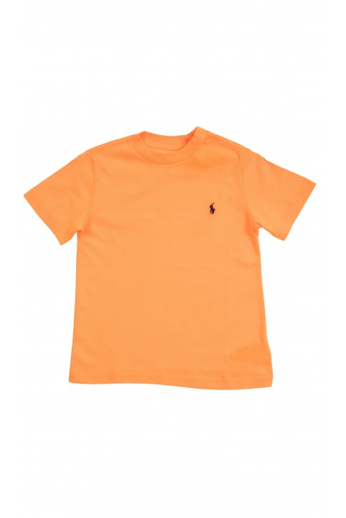 Pomarańczowy t-shirt chłopięcy na krótki rękaw, Polo Ralph Lauren	
