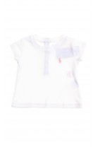 Biały t-shirt niemowlęcy dla dziewczynki, Ralph Lauren