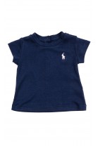 Granatowy t-shirt niemowlęcy na krótki rękaw, Ralph Lauren