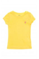 Żółty t-shirt dziewczęcy na krótki rękaw, Polo Ralph Lauren