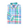 Koszula chłopięca w kolorową niebiesko-zieloną kratę, Ralph Lauren