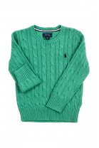 Zielony sweter, ścieg warkoczowy, Polo Ralph Lauren
