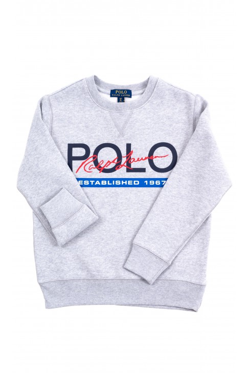 Szara bluza dresowa wkładana przez głowę, Polo Ralph Lauren Szara bluza dresowa wkładana przez głowę, Polo Ralph Lauren
