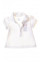 Biała koszulka polo niemowlęca dla dziewczynki, Ralph Lauren
