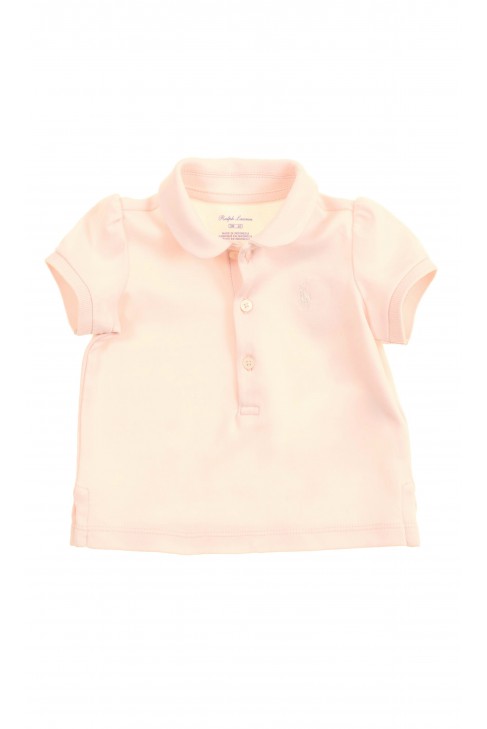 Różowa koszulka polo niemowlęca dla dziewczynki, Ralph Lauren	