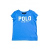 Niebieski t-shirt dziewczęcy z napisem POLO, Polo Ralph Lauren