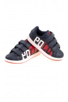 Granatowe buty sportowe dla chłopca z dużym napisem POLO, Polo Ralph Lauren