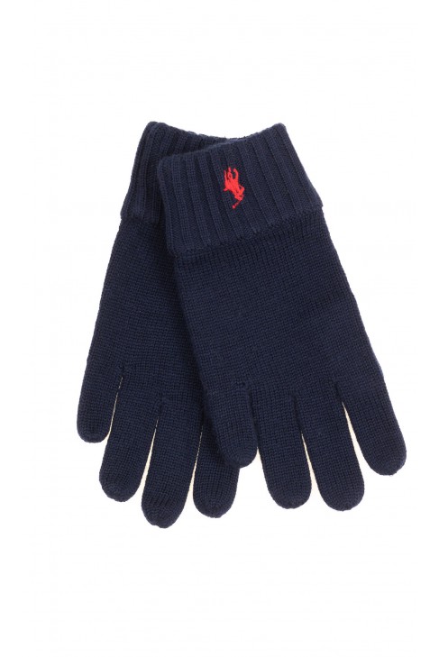 Granatowe rękawiczki 5-palczaste chłopięce, Polo Ralph Lauren Granatowe rękawiczki 5-palczaste chłopięce, Polo Ralph Lauren