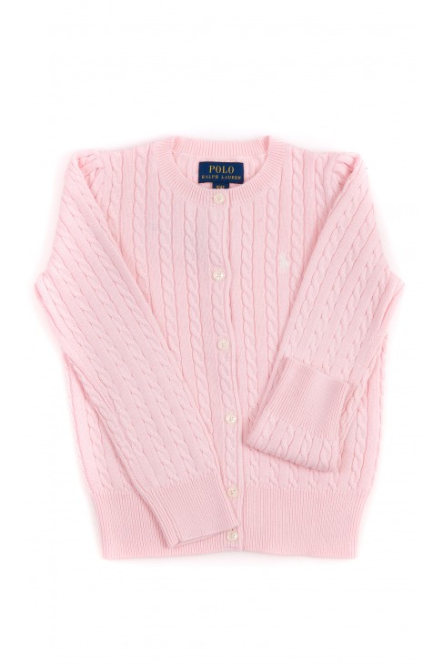 Różowy kardigan dziewczęcy, Polo Ralph Lauren Różowy kardigan dziewczęcy, Polo Ralph Lauren